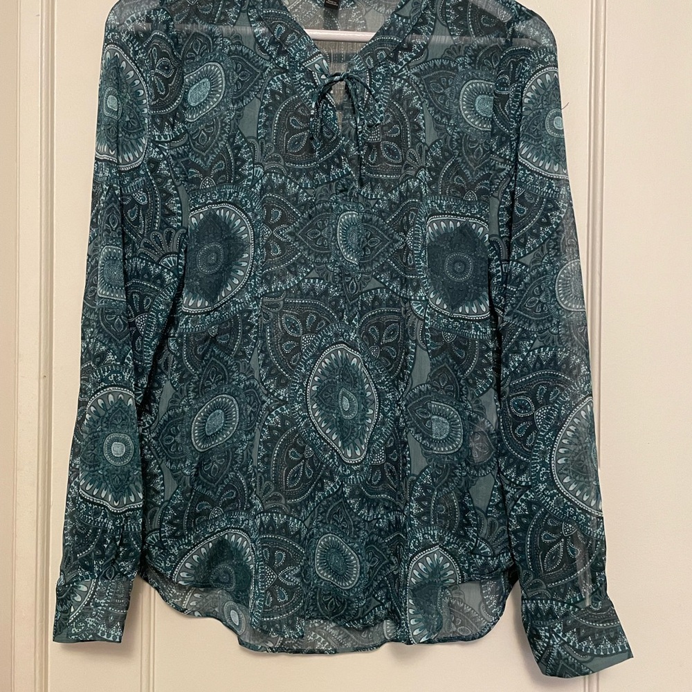 Banana Republic Blue/Green Paisley Blouse